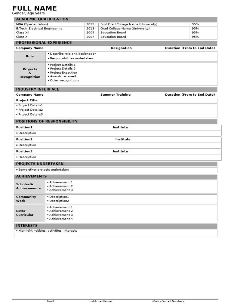 Comprehensive Resume Overview | PDF
