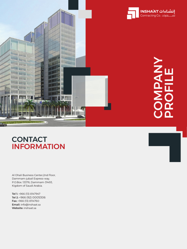 Insha’at Contracting Company Profile | PDF | Infrastructure | Corporate ...