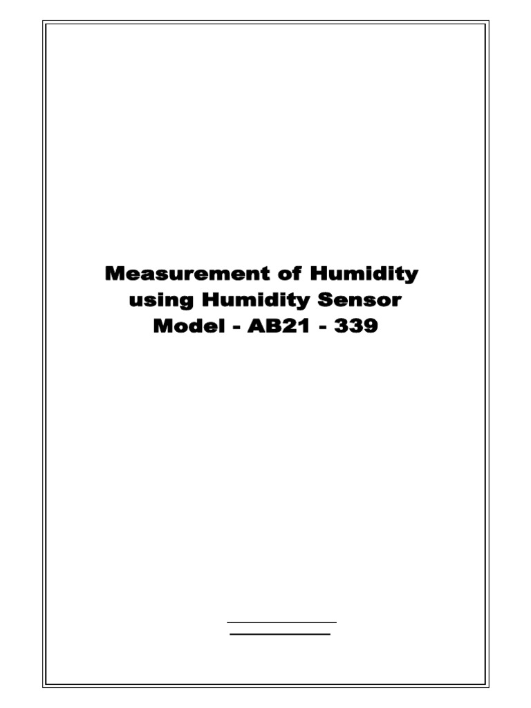 Humidity Sensor Measurement Guide | PDF | Humidity | Applied And ...