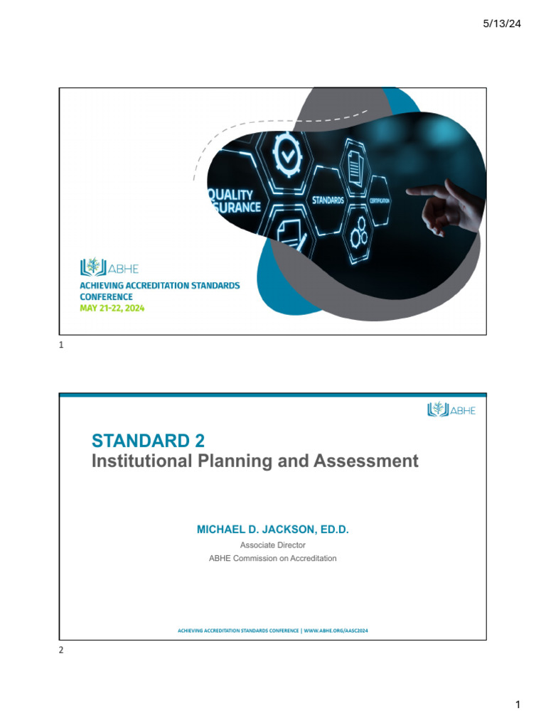 Accreditation Standards for Institutional Assessment | PDF | Business
