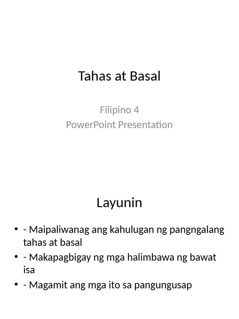 Tahas at Basal Filipino4 Exercises | PDF