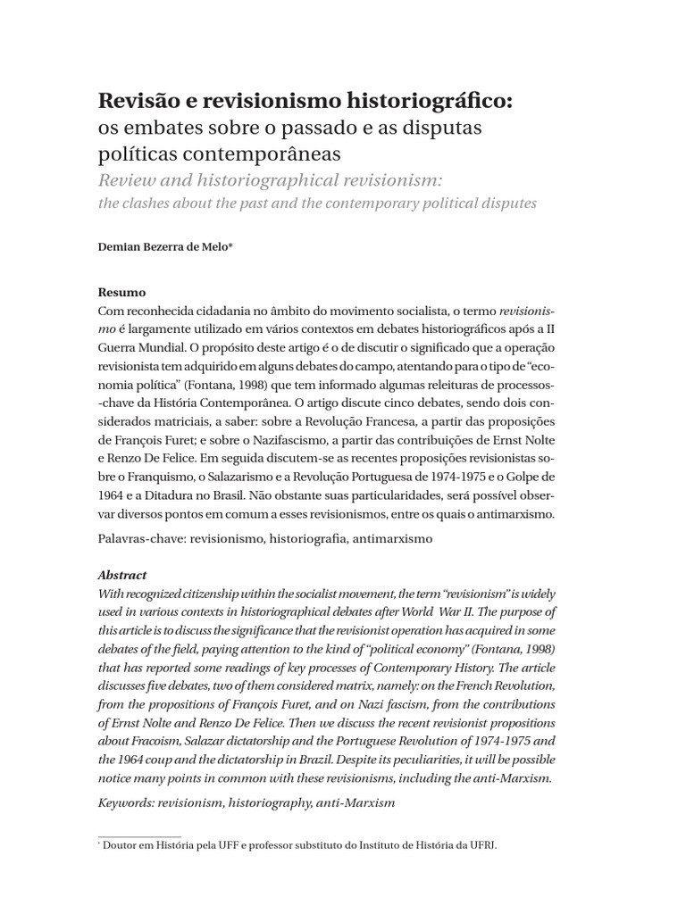 Revisionismo Historiográfico e Política | PDF | Revoluções | Comunismo