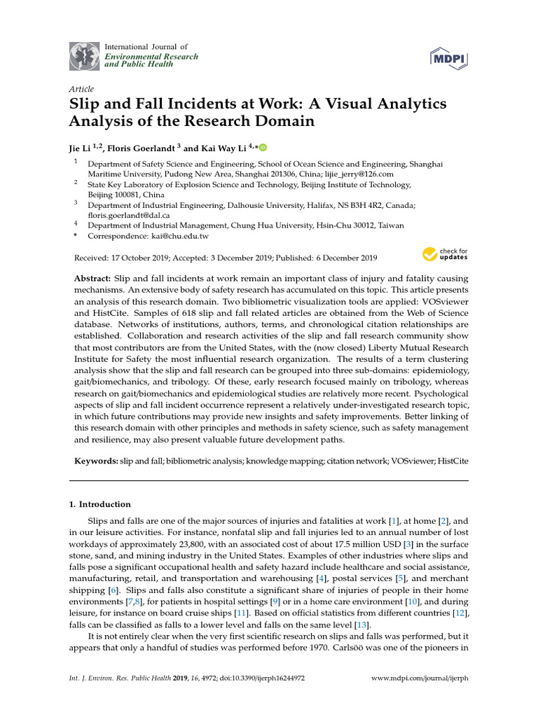 Research Paper On Slip and Fall Incident | PDF | Data | Science