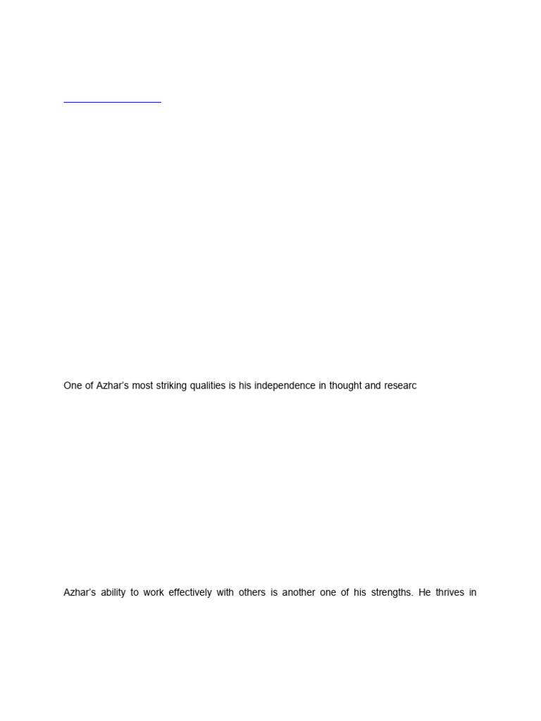 Reference Letter For Azhar Iftikhar | PDF | Economics | Thought