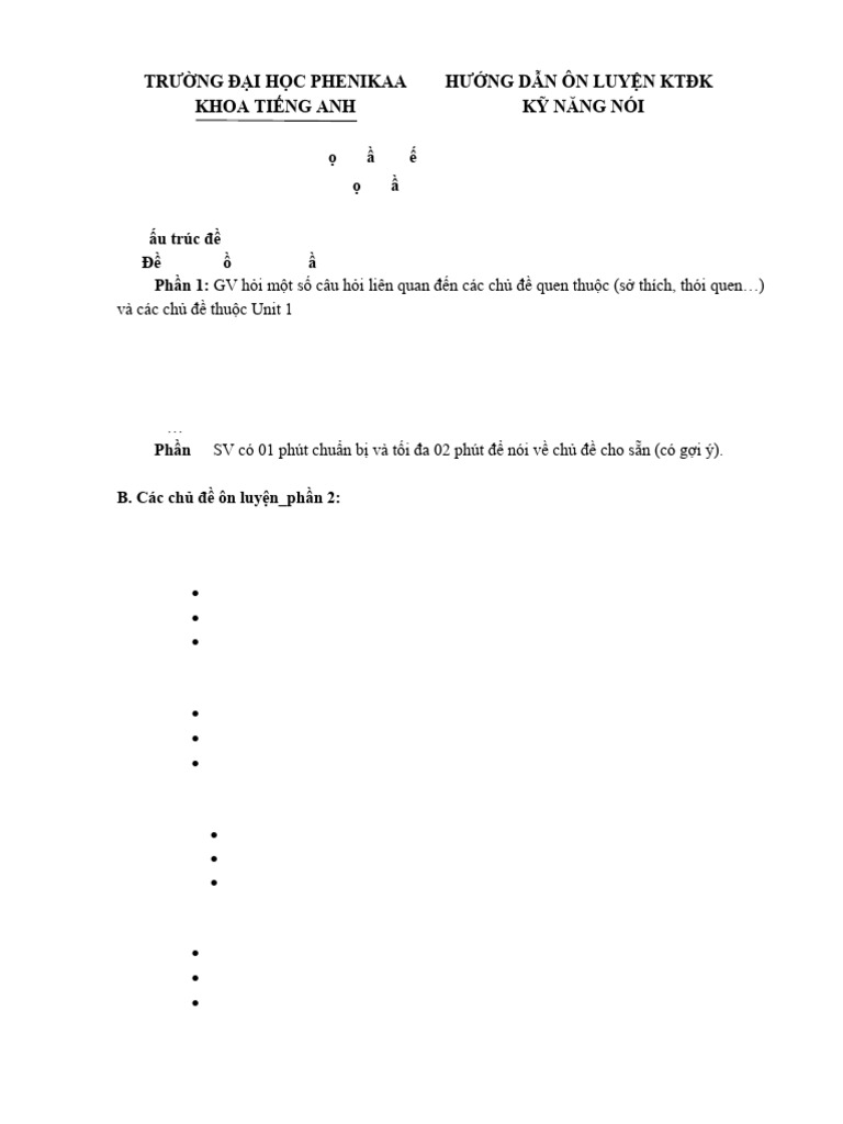 Speaking Skills Exam Guide for English 1 | PDF