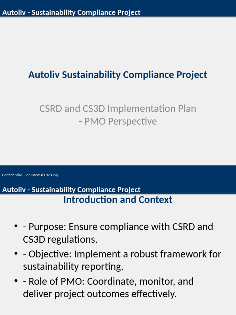 Autoliv Sustainability Project Premium Styled | PDF | Regulatory ...