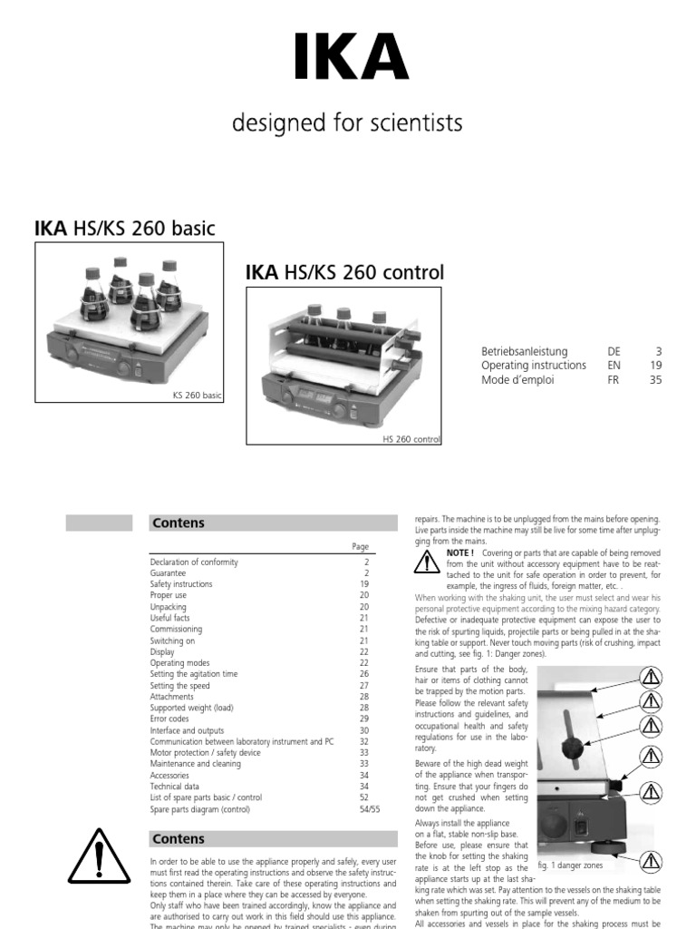 IKA HS/KS 260 Operating Instructions | PDF | Screw | Diode