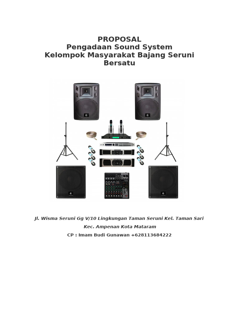 Proposal Sound System Majelis Taklim | PDF