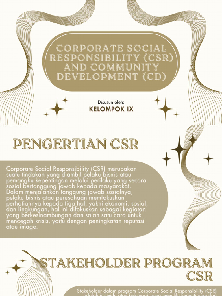 Corporate Social Responsibility (CSR) and Community Development (CD) | PDF