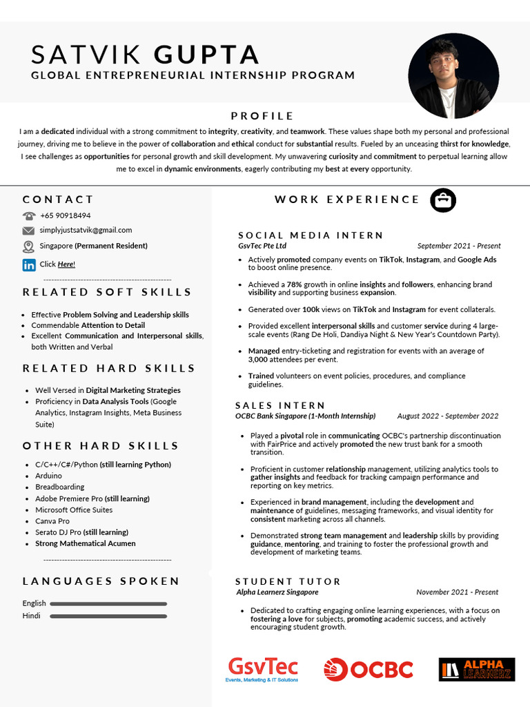 Profile of Satvik Gupta | PDF | Entrepreneurship | Learning