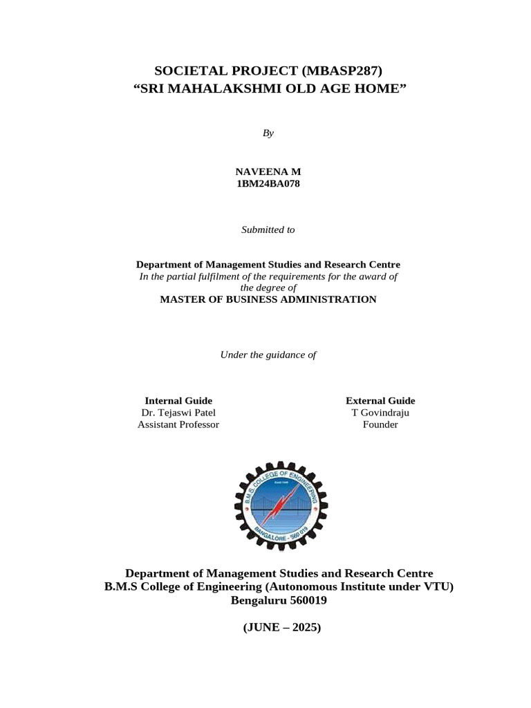 Societal Project (NAVEENA M) | PDF | Health Care | Caregiver