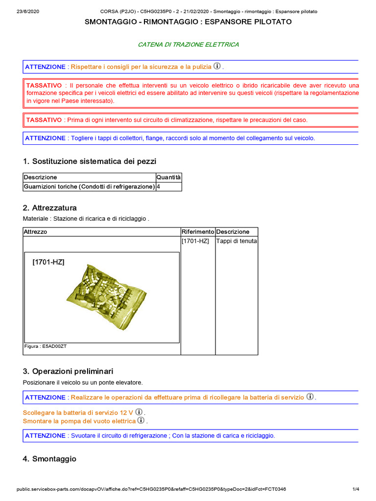 CORSA (P2JO) - C5HG0235P0 - 2 - 21 - 02 - 2020 - Smontaggio ...