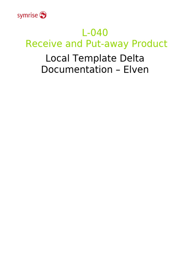 L-040 Receive and Put-Away Product Delta Elven | PDF | Receipt