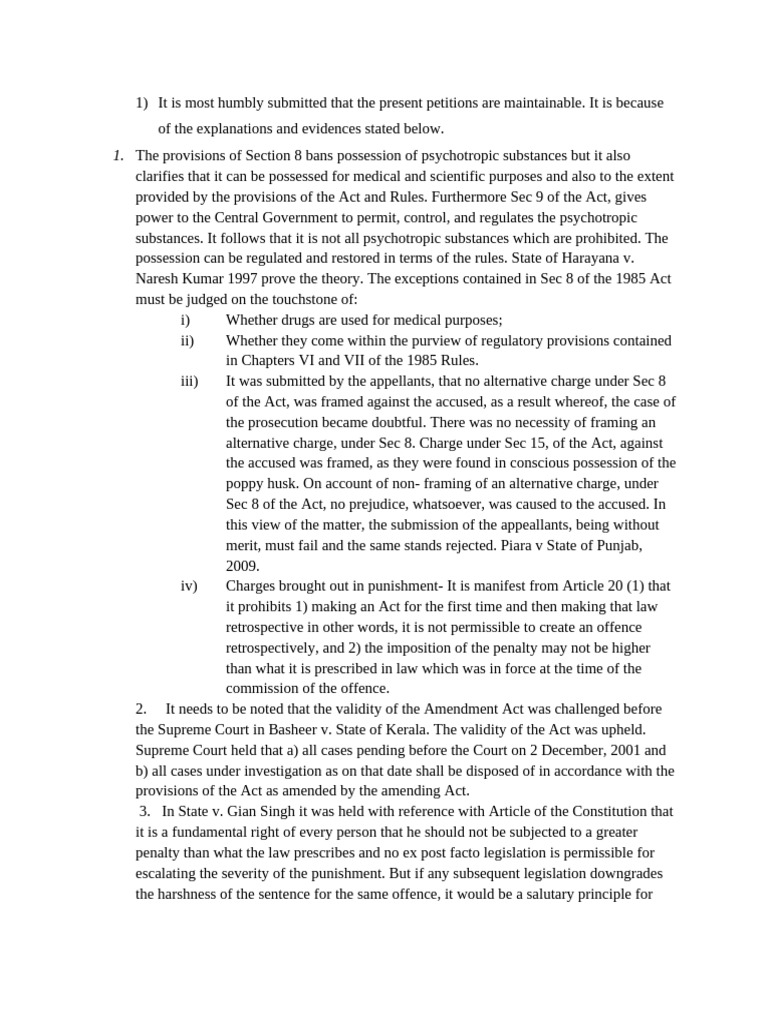 Arguments Advanced For Petitioner | PDF | Burden Of Proof (Law) | Bail