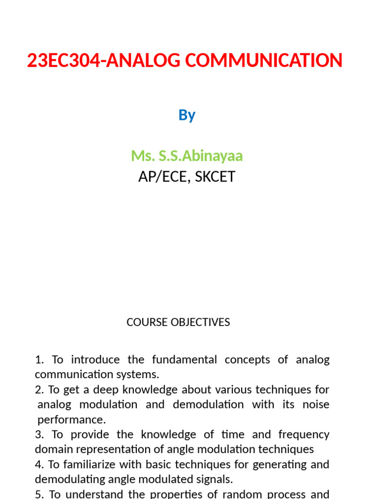Analog Communication Systems Overview | PDF | Detector (Radio ...