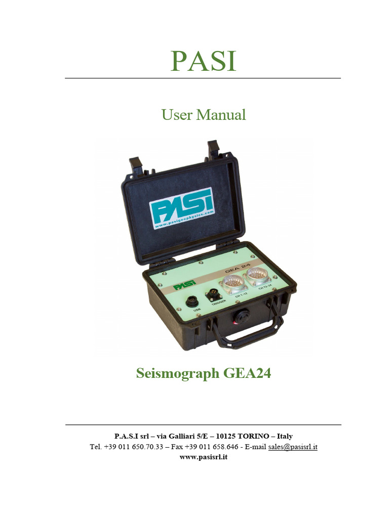 GEA24 Seismograph User Manual | PDF | Usb | Computer File
