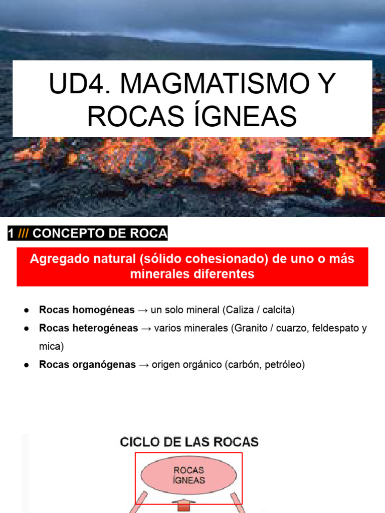 Ud4. Magmatismo y Rocas Ígneas | PDF | Roca ígnea | Magma