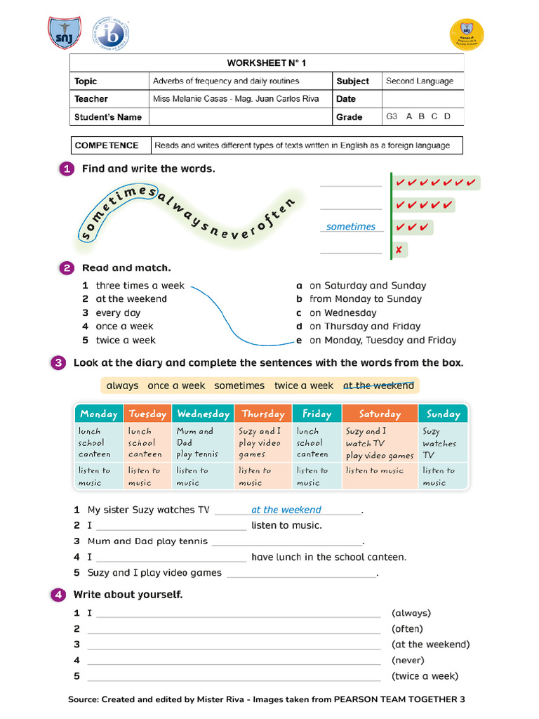 Worksheet 1 Second Language | PDF