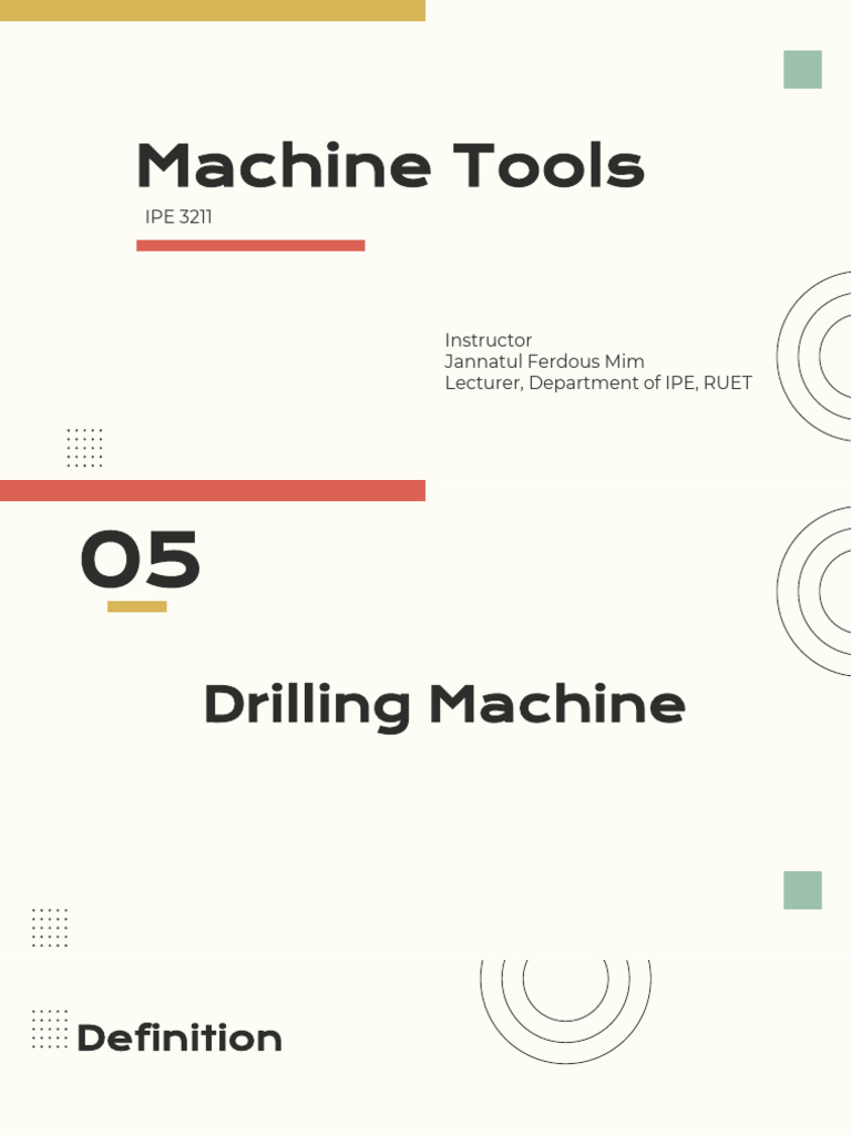 Overview of Drilling Machine Components | PDF | Drill | Drilling
