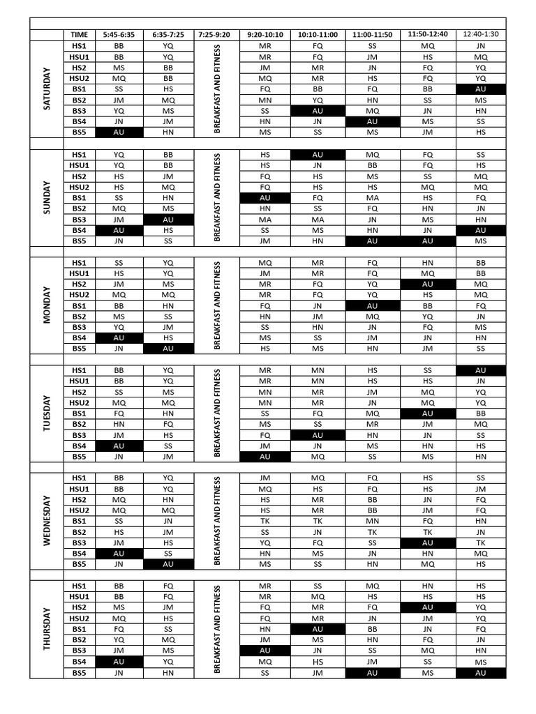 Markhins Time Table: AU AU AU AU AU | PDF