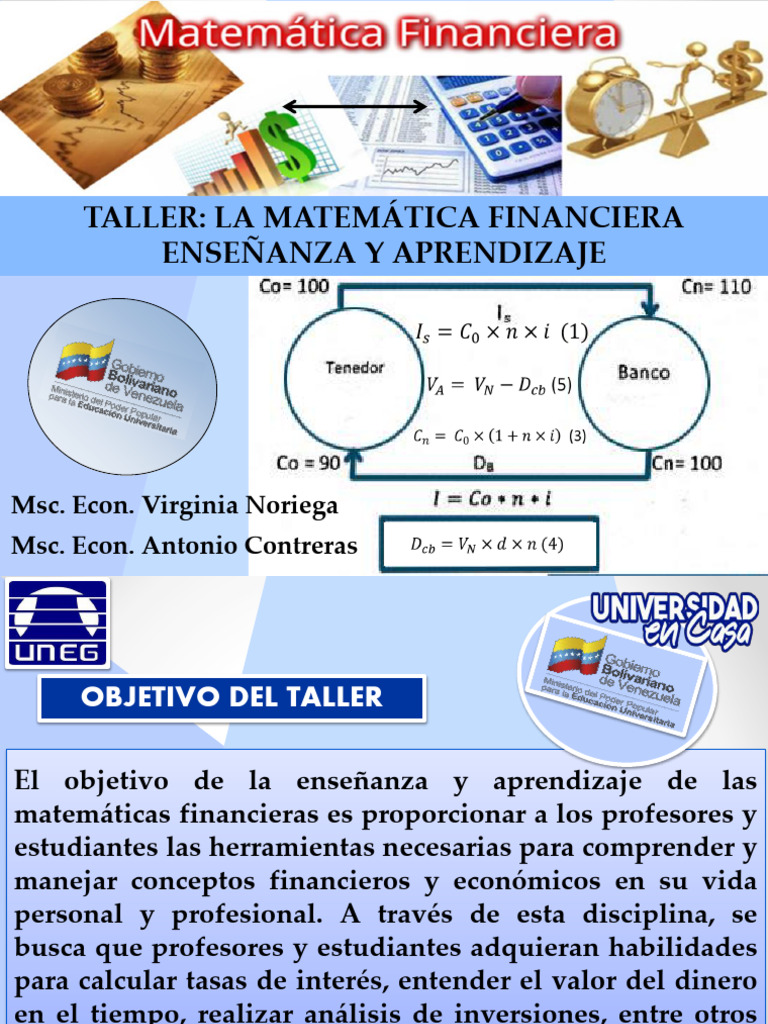 Teoría Taller Matemáticas Financiera | PDF | Interés | Tasa interna de ...