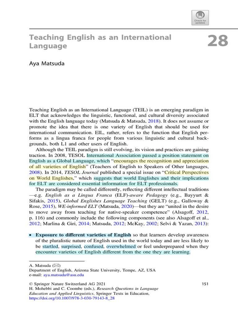 Teaching English as an International Language | PDF | Pedagogy ...