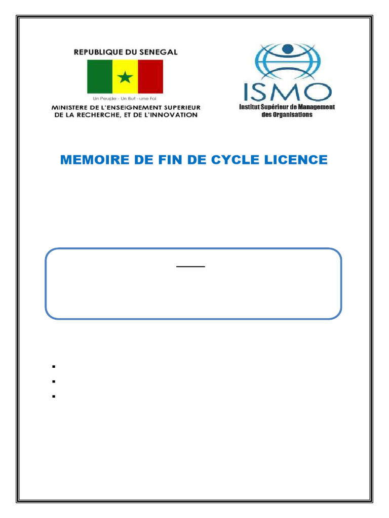 Memoire FINAL Validé Licence | PDF | Comptabilité | Business