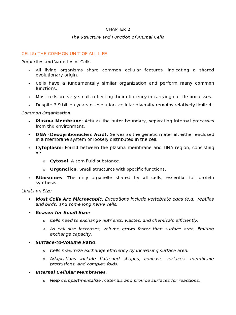 Structure and Function of Animal Cells | PDF | Cellular Respiration ...