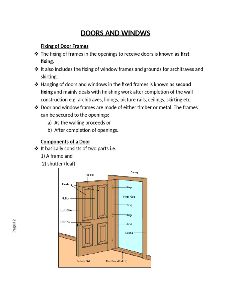 Door and Window Frame Installation Guide | PDF | Window | Door
