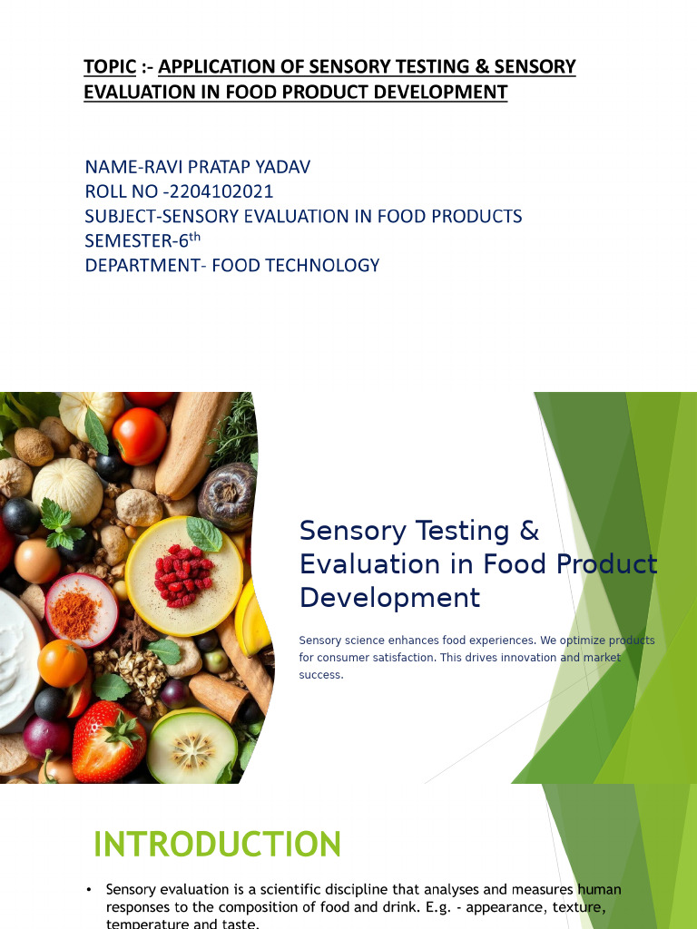 Sensory Testing in Food Development | PDF | Perception | Taste