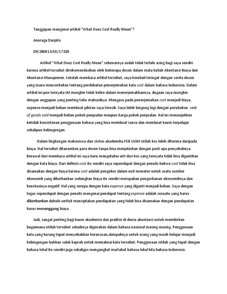 What Does Cost Really Mean PDF