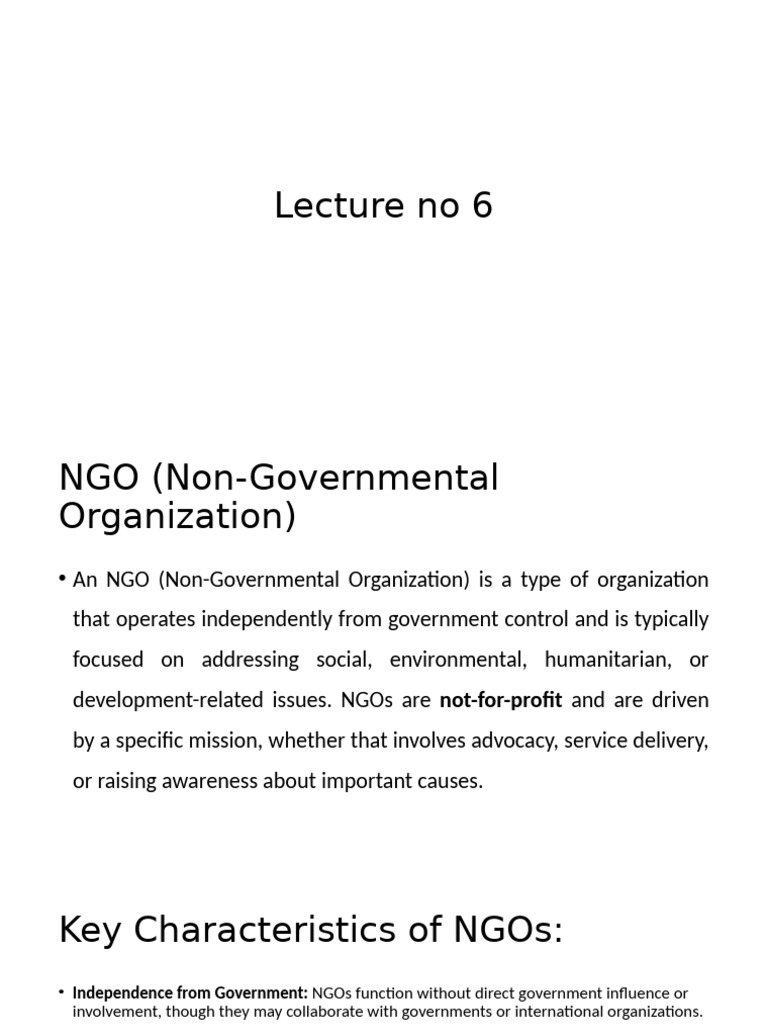 Understanding NGOs: Roles and History | PDF | Non Governmental ...