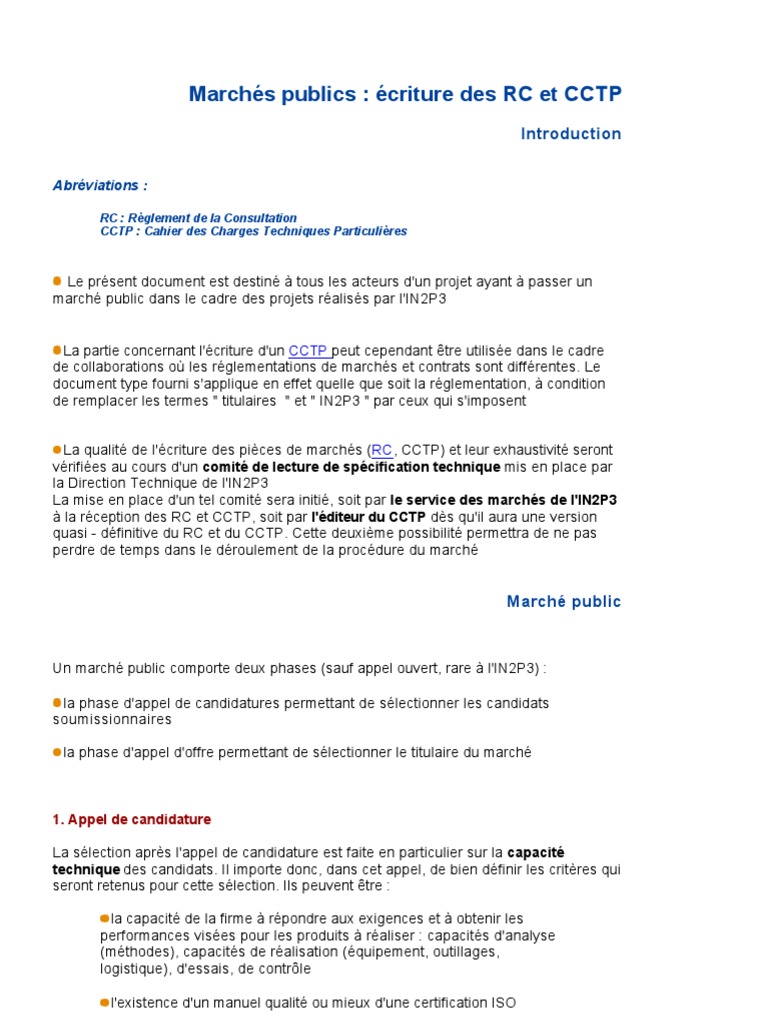 Comment Rédiger Un Appel D'offre PDF Appel d'offres Management de la qualité