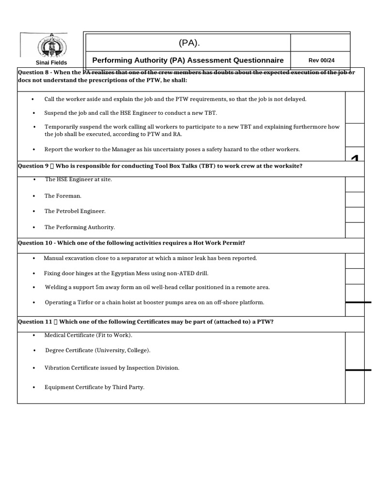 PA Assessment and Safety Protocols Guide | PDF