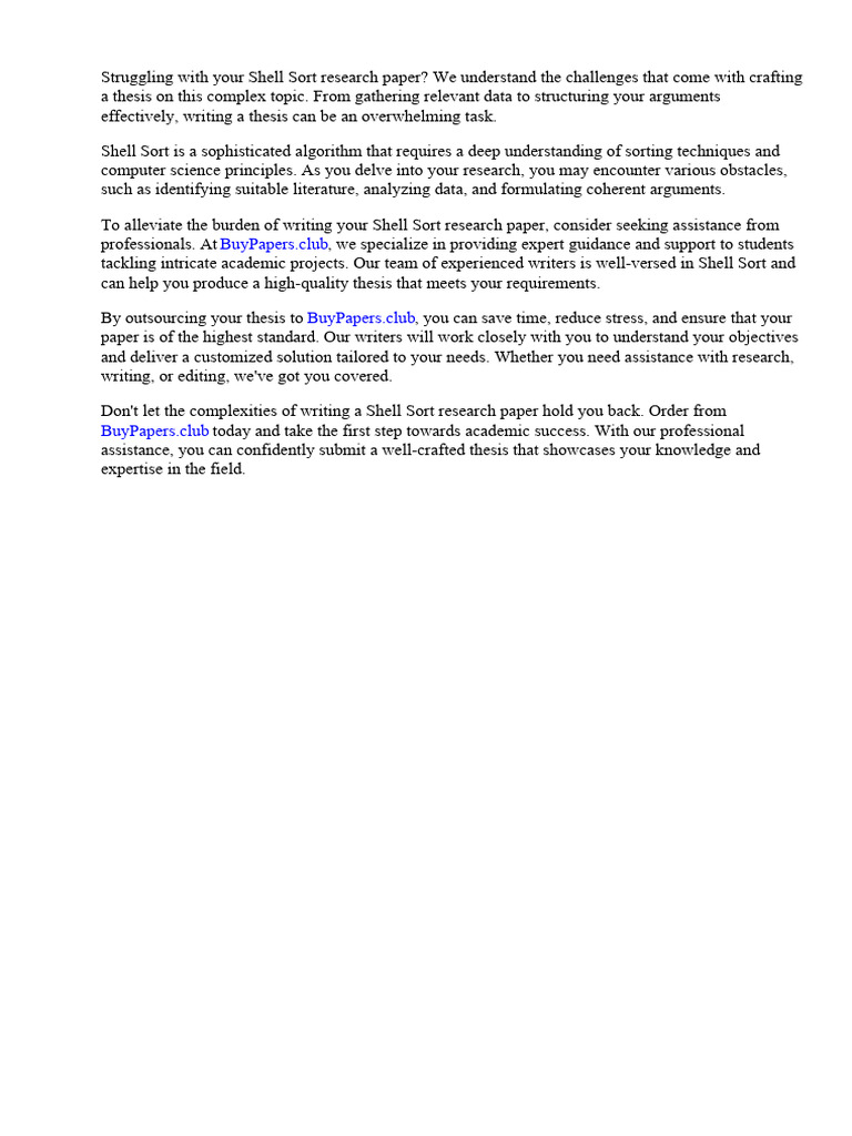 Shell Sort Research Paper | PDF | Algorithms And Data Structures