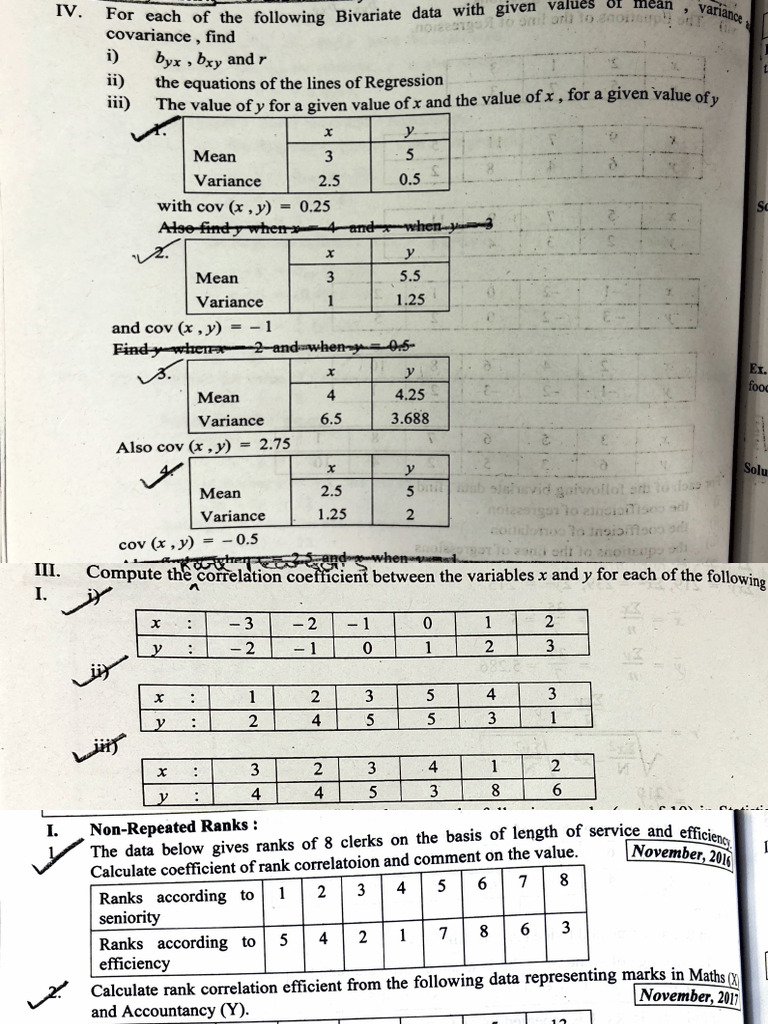 Bivariate Data Analysis and Correlation | PDF | Mean | Mathematical ...