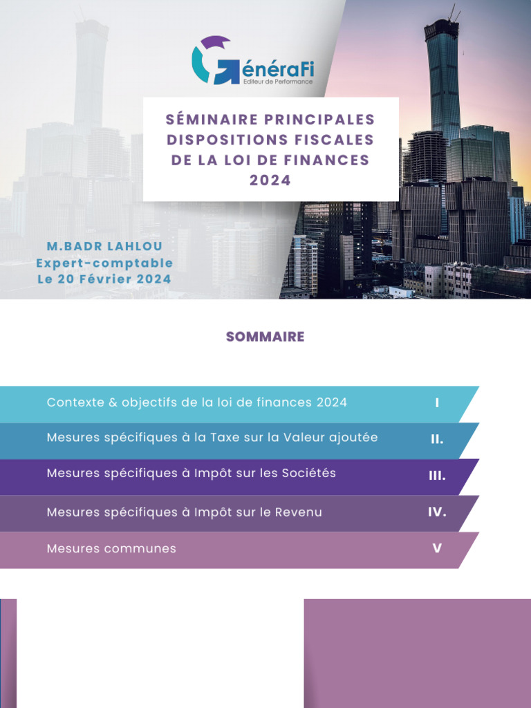 Dispositions fiscales de la LDF 2024 | PDF | Taxe sur la valeur ajoutée ...
