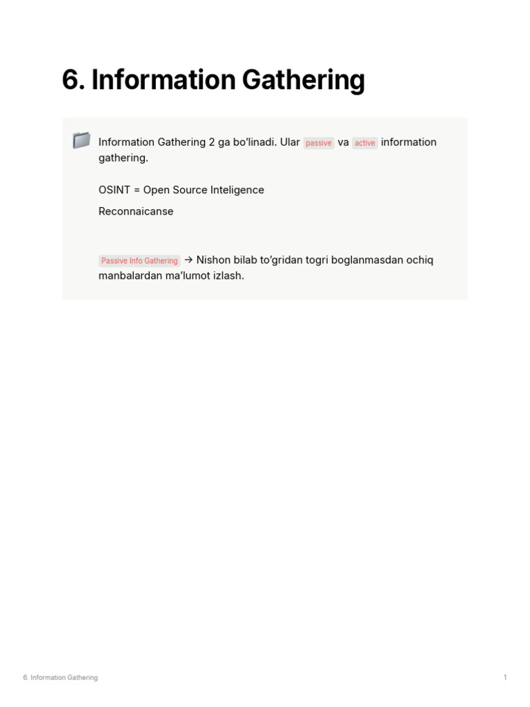Information Gathering | PDF