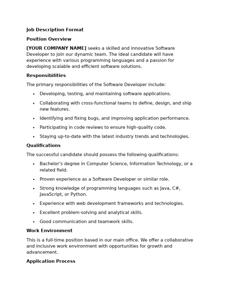Software Developer Job Opening | PDF