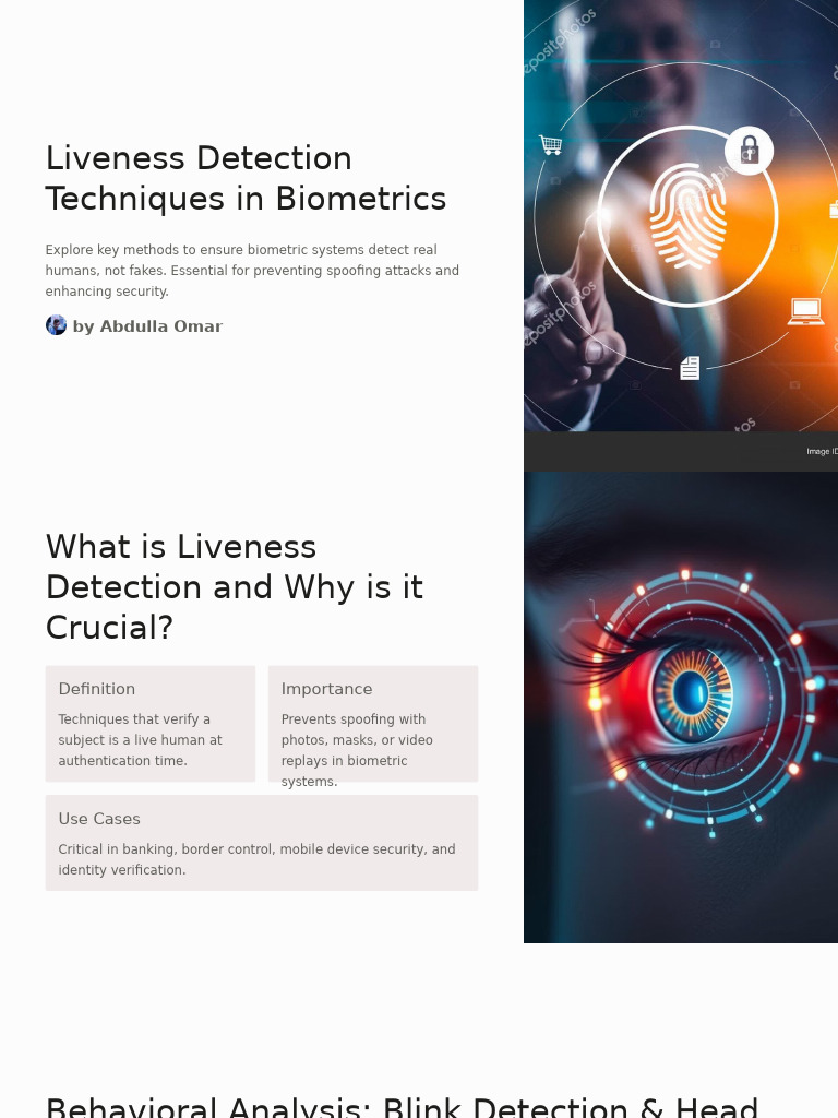 Liveness Detection Techniques in Biometrics | PDF | Biometrics ...