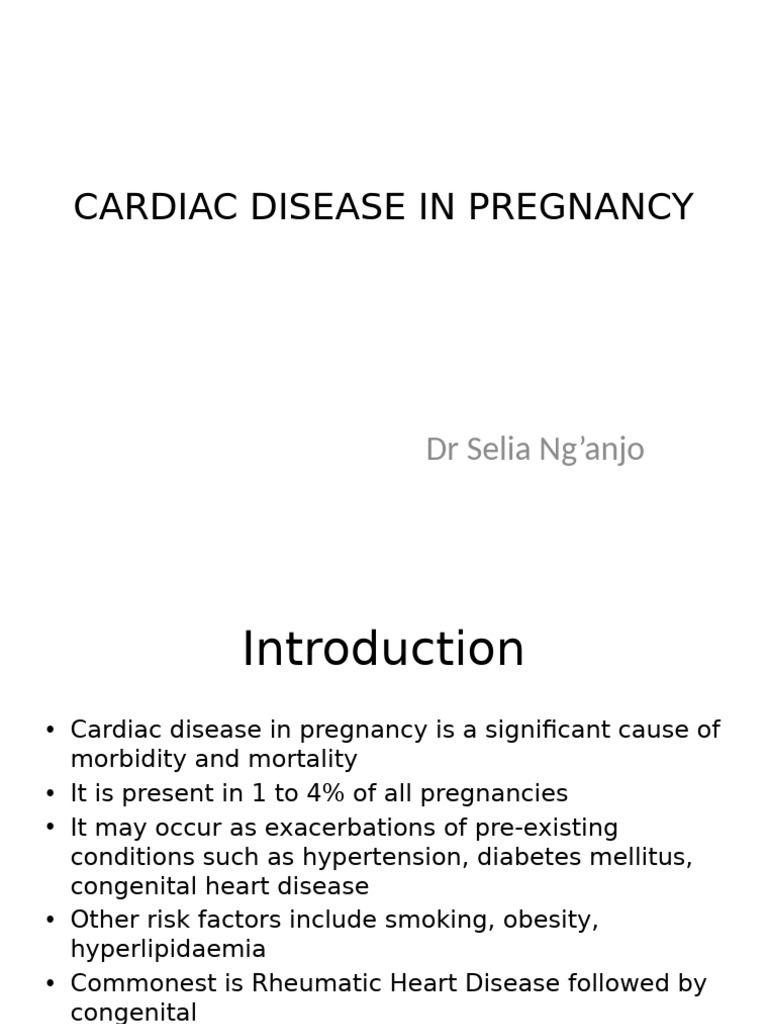 Cardiac Disease in Pregnancy | PDF | Congenital Heart Defect | Heart