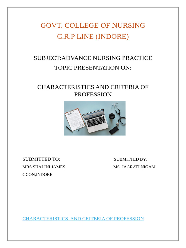 Criteria and Characteristics of Nursing | PDF | Profession | Knowledge