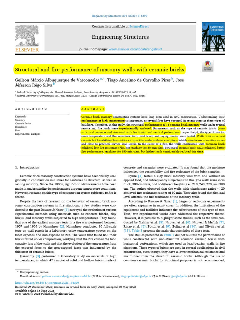 2023 Structural and Fire Performance of Masonry Walls With Ceramic ...