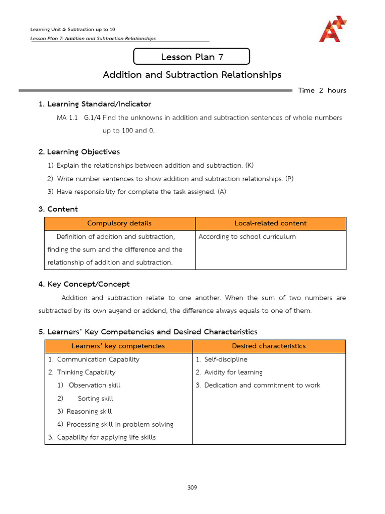 Addition and Subtraction Relationships | PDF | Learning | Cognition