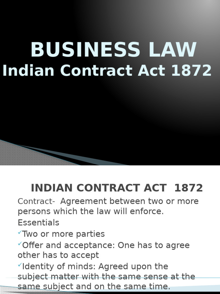 Indian Contract Act 1872 | PDF | Consideration | Offer And Acceptance