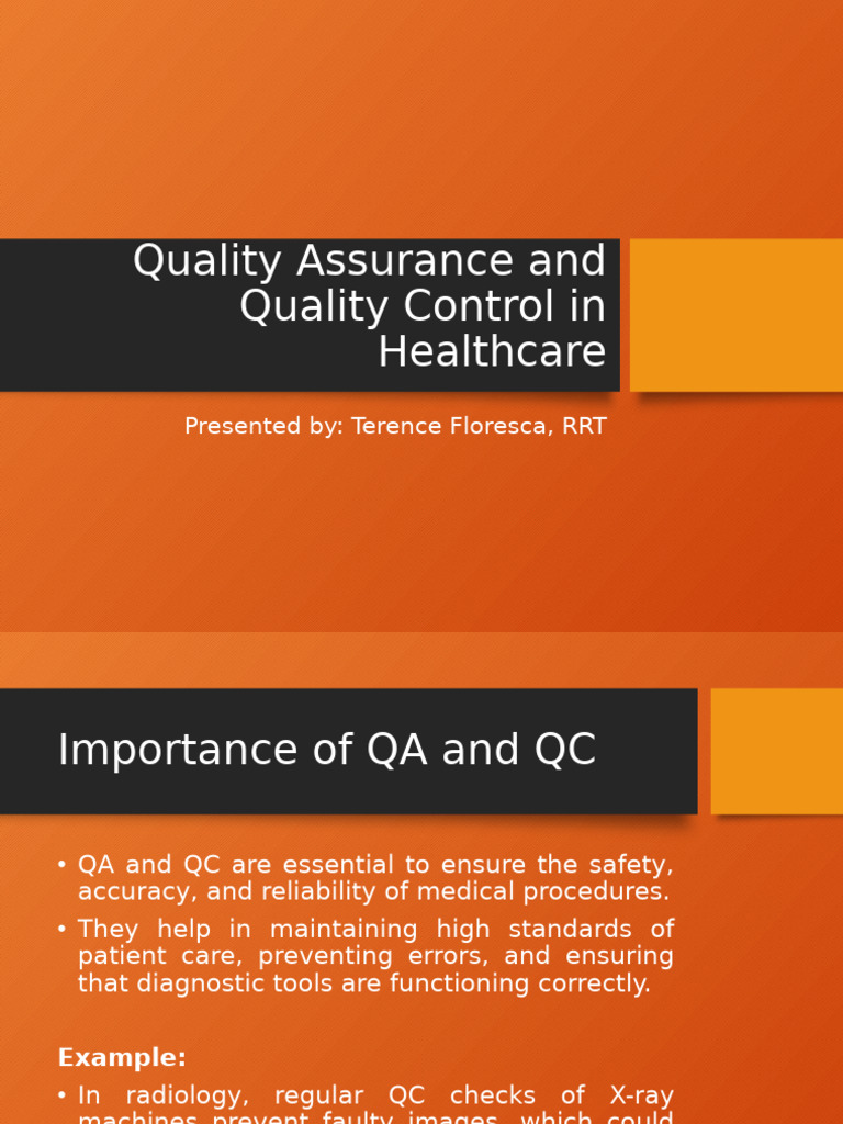 Quality Assurance & Control in Healthcare | PDF | Quality Assurance ...