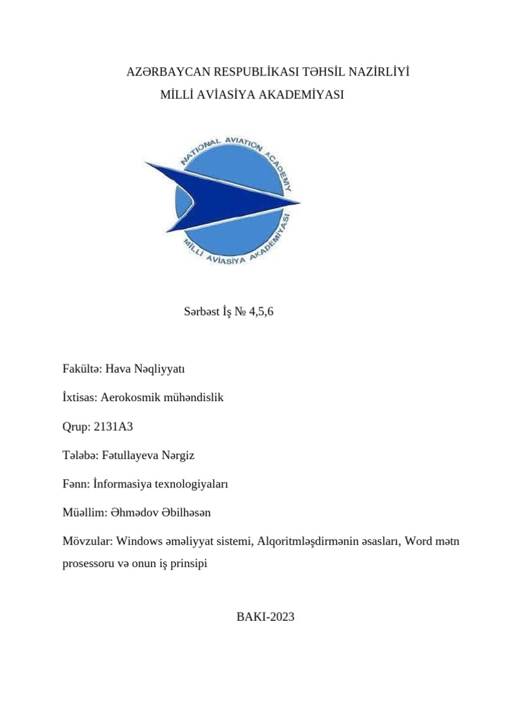 İnformasiya Texnologiyaları | PDF