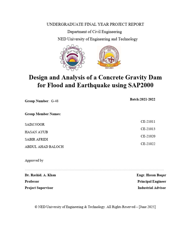 Concrete Gravity Dam Design Analysis | PDF | Dam | Spillway