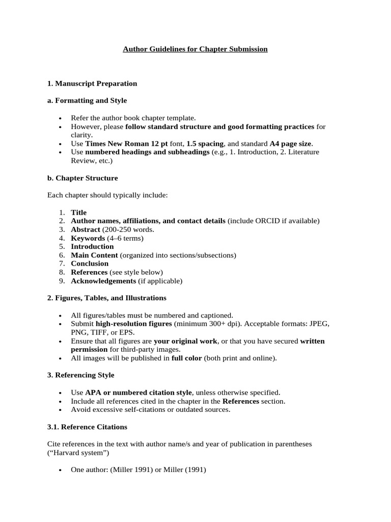 APA Guidelines for Chapter Submission | PDF | Citation | Apa Style