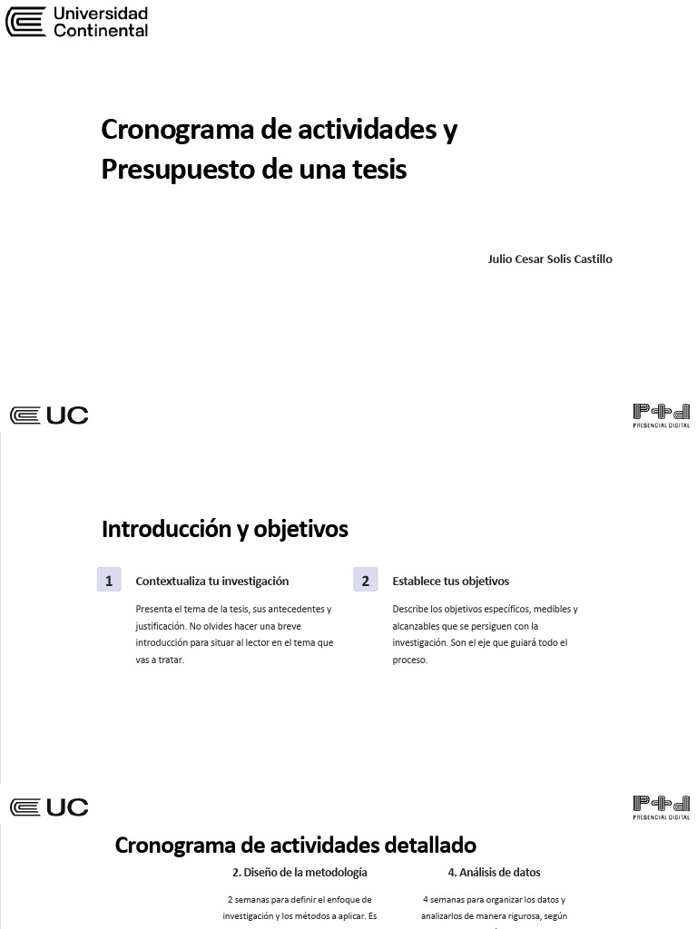 Cronograma de Actividades y Presupuesto de Una Tesis | PDF | Presupuesto